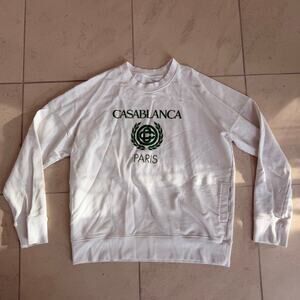 Casablanca Paris Tennis Club Sweatshirt White Green Logo Crewneck XXL